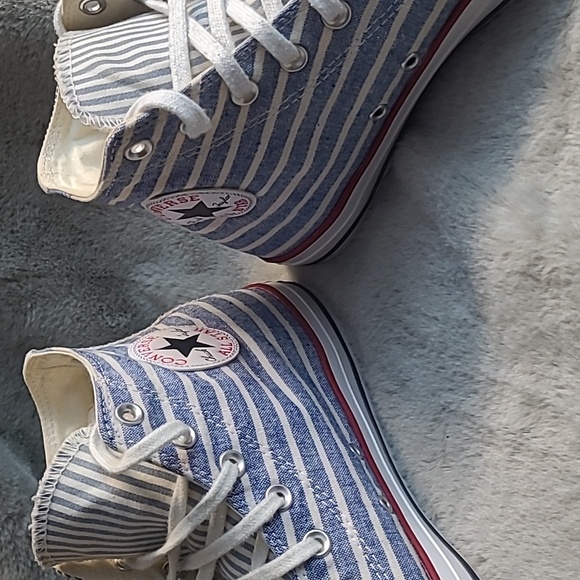 Converse CTAS High Vintage Stripes Sneakers Mens 11.5 - Picture 7 of 8